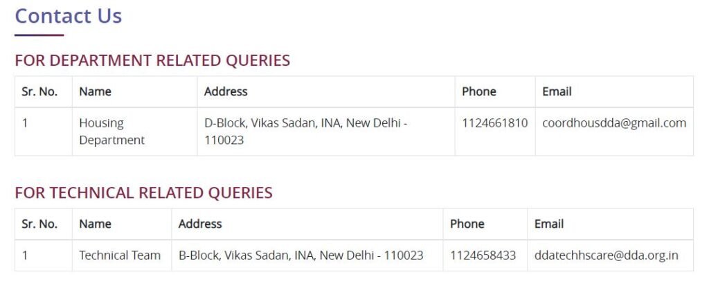 DDA Contact Details 