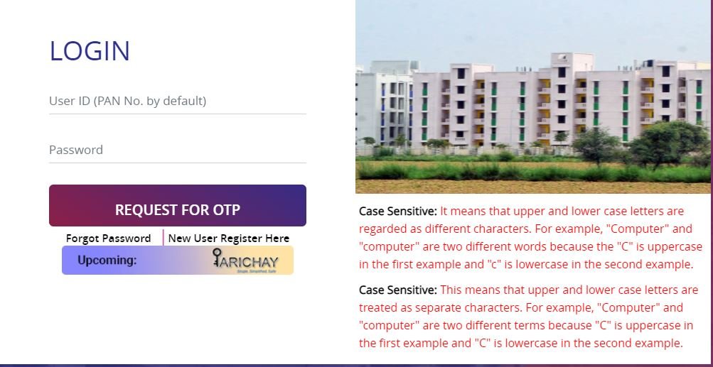 DDA Housing Scheme Login 