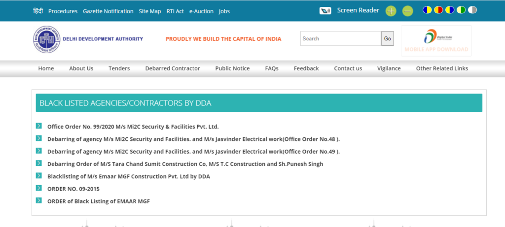  Debarred Contractor Details