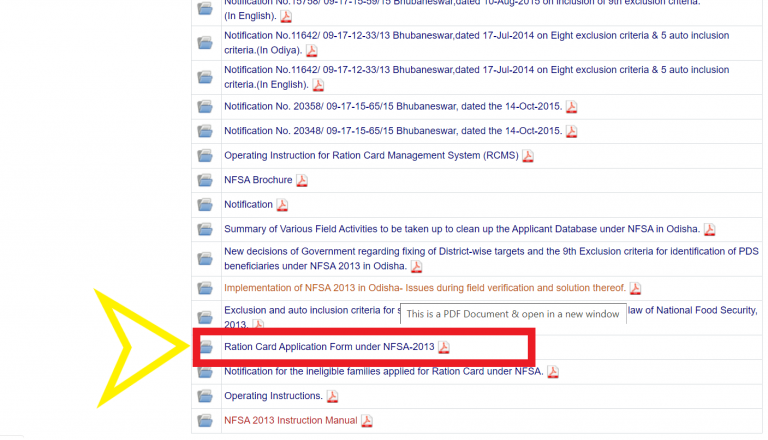 Odisha Ration Card List