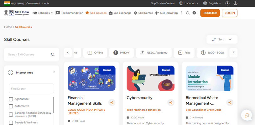 Skill India Digital Free Certificate Courses