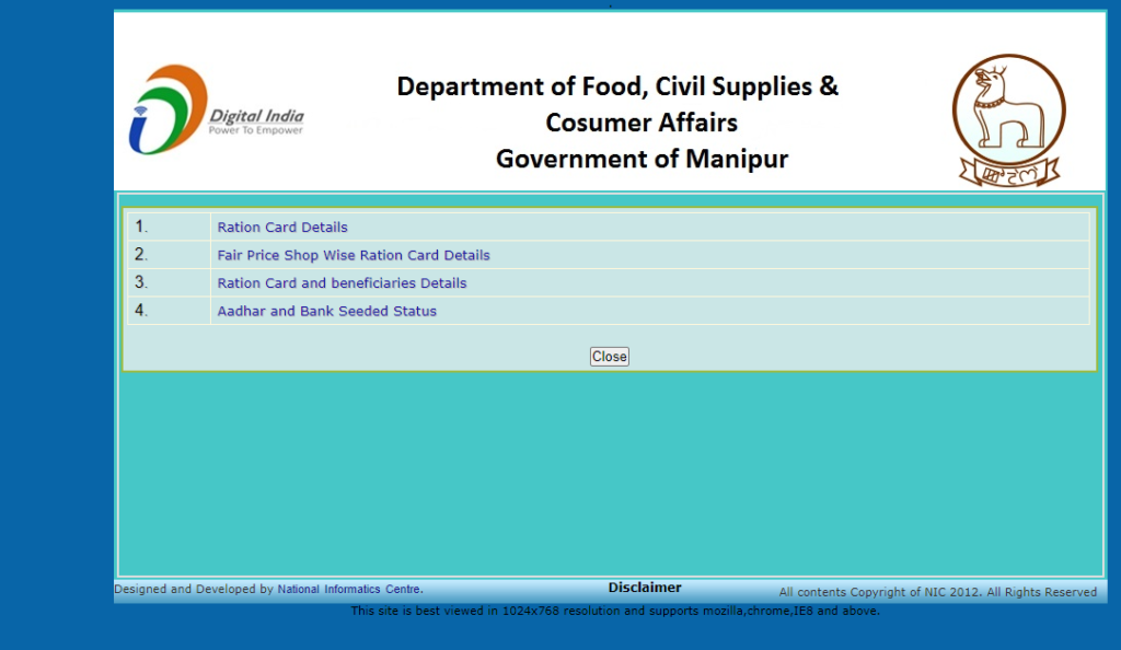 Manipur Ration Card List