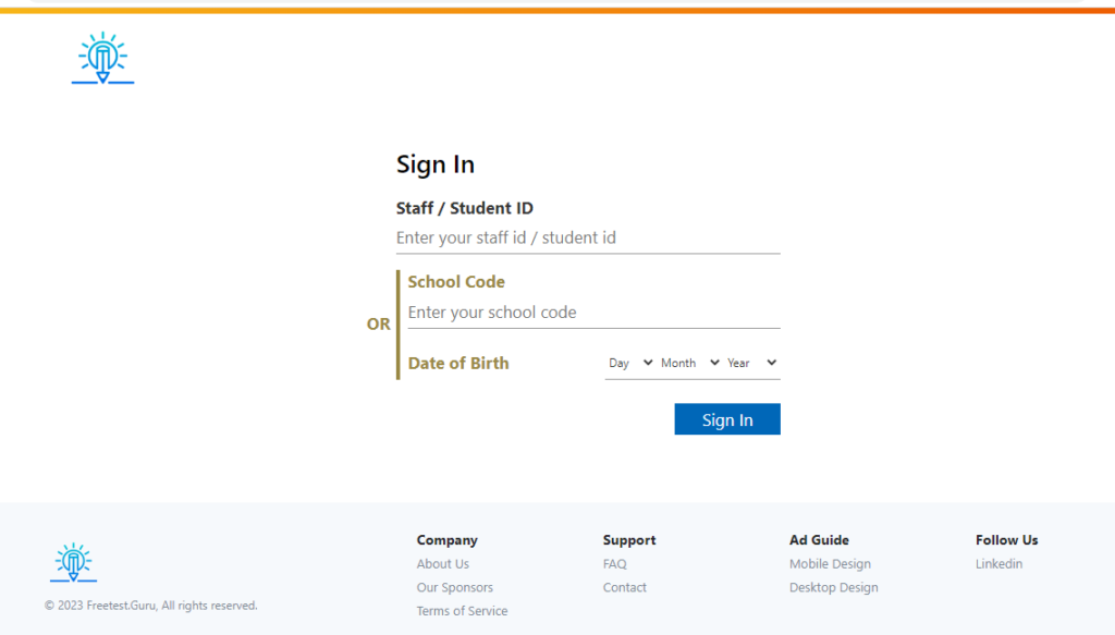 Steps for School Free Test Guru Registration